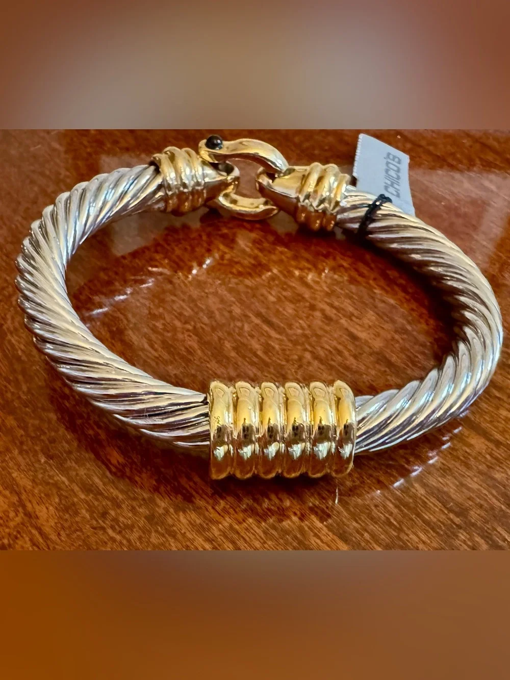 Chico's Bracelet Two-Tone Gold and Silver Twisted Cable Bracelet **NWT**